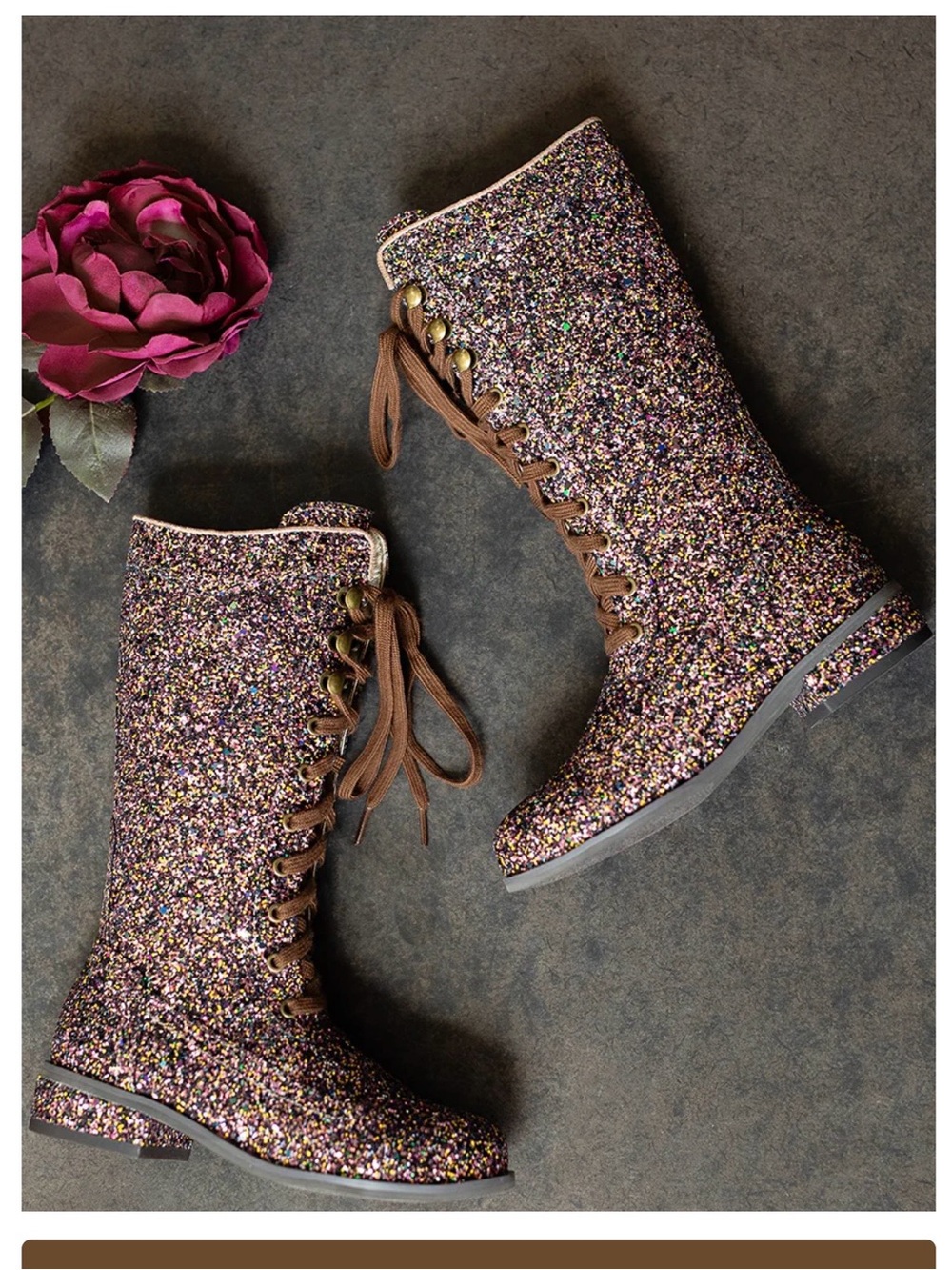Keiko Tall Boots in Confetti Glitter- NWOT